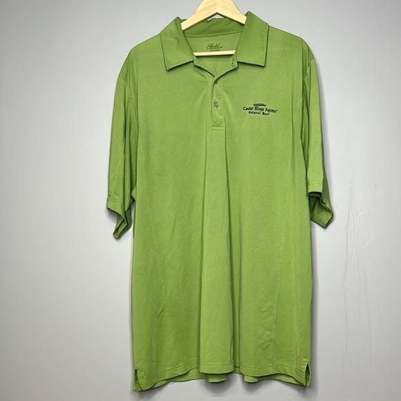 GOLD TRI-MOUNTAIN 2XL GREEN GOLF POLO SHIRT - Picture 1 of 7